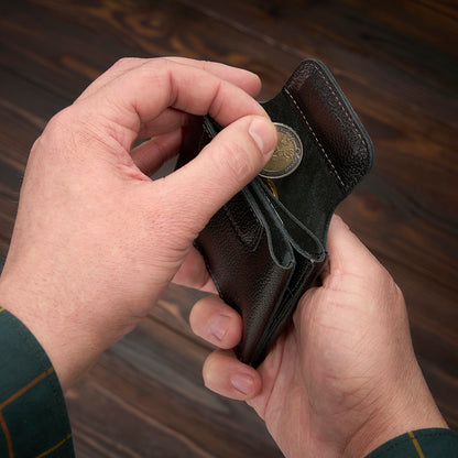 Compact wallet for banknotes, cards and coins KID