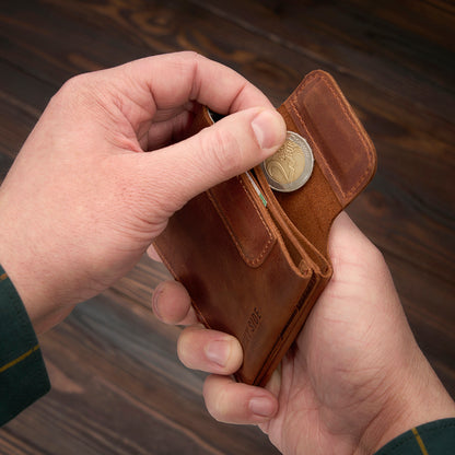 Compact wallet for banknotes, cards and coins KID